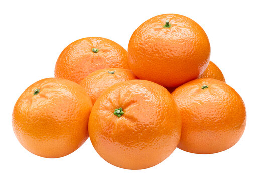 Tangerine, mandarin or clementine isolated on transparent background. Tangerine with PNG