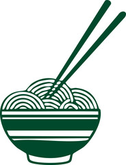 Minimal Noodle Bowl Icons Set | Asian Food Line Art