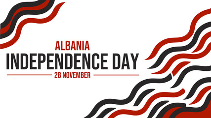 Bright and modern Albania Independence Day banner illustration on white background for national pride and public celebrations