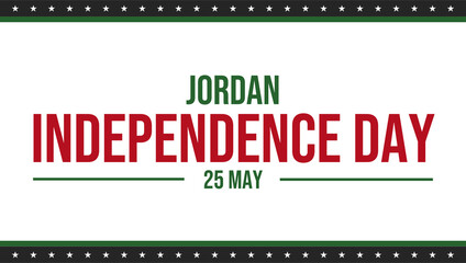 Minimal white background banner for Jordan Independence Day with elegant and national-themed layout