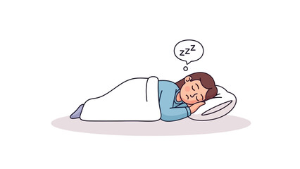 Woman sleeping soundly on a pillow with zzzs indicating sleep