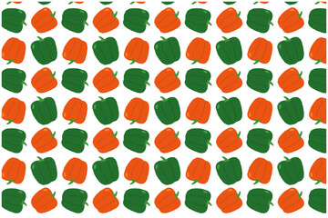 赤ピーマンと緑ピーマンのパターン壁紙