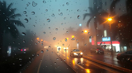 night traffic in city