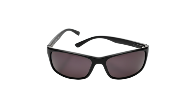 Sleek black sunglasses stylish fashion accessory for eye protection summer travel adventure isolated on transparent background