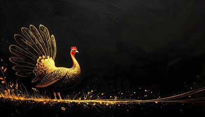 Black swan floating on calm lake water illustration