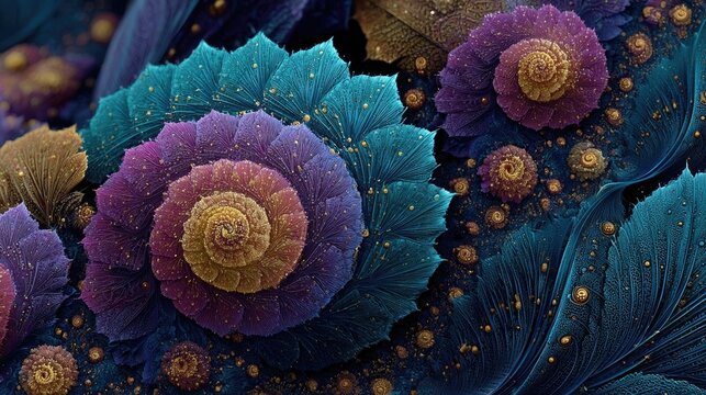 Neon fractal spirals and mandalas featuring glowing patterns, dynamic symmetry, vibrant neon colors ideal for abstract digital art, meditation visuals, and NFT collections. - Powered by Adobe