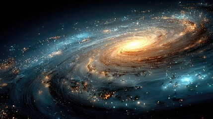 Neon galaxy spiral glowing with vibrant cosmic lines, stylized space art with glowing galactic arms for digital astronomy and sci-fi themes