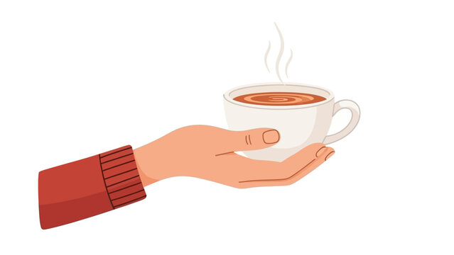 Person Holding a Cup of Tea with Steam A Cozy and Comforting Drink for Relaxation