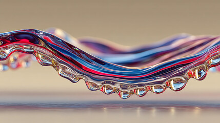 3D render of a wave form in clear, colored gel or resin, emphasizing glossy surface and refraction.