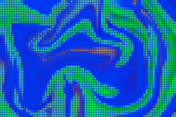 Vibrant geometric design with blue and green dots creates a modern, eye catching abstract pattern