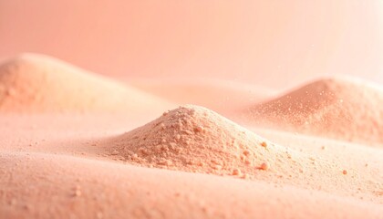 Fototapeta premium The powder can be sand, cosmetics, loose powder, or dry food ingredients such as flour.&nbsp;This soft focus close-up photo is perfect for beauty, spa, natural material or texture themes.e