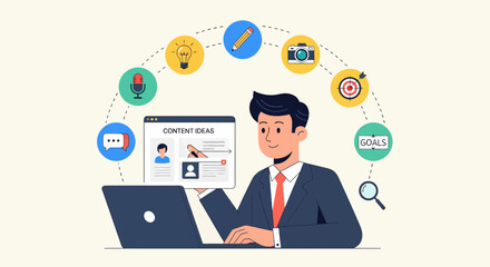 Content Creator Brainstorming Fresh Ideas For Digital Marketing