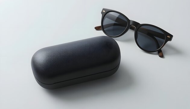 Elegant sunglasses with a protective case offering stylish sun protection, perfect for travel, fashion, or everyday wear offering a classic and cool look