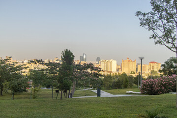 Baku, Azerbaijan. The view of the Central park in Baku city.