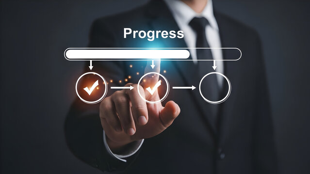 Business Progress Indicator with Checkmarks