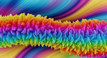 Colorful abstract pattern with vibrant rainbow hues and swirls  