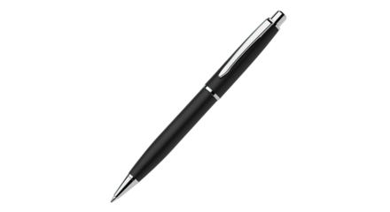 Elegant black writing instrument for professional signatures and creative work isolated on transparent background