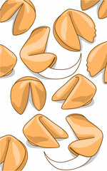 Crispy fortune cookie pattern. Pastry food