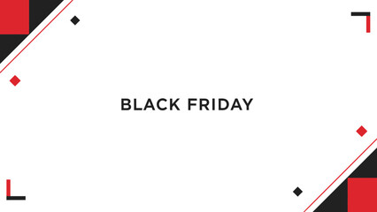 Bold geometric Black Friday sale promo graphic with modern red and black design elements
