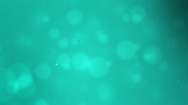 Teal background with blurry circles and small dots suitable for modern web design, backgrounds, posters, or digital art projects. Dynamic and vibrant layout for creative projects.