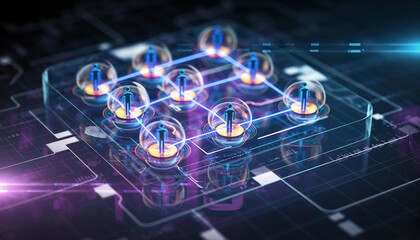 Quantum Computing: A captivating glimpse into the future of computation, showcasing a sophisticated quantum processor bathed in ethereal light, hinting at the potential of technological advancement.