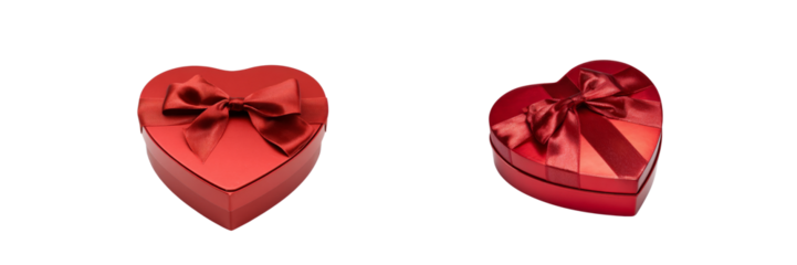 Valentine's day gift heart box transparent background high-quality image isolated view