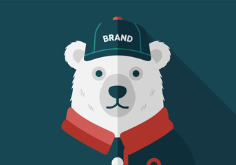 “Polar bear character illustration with winter hat”