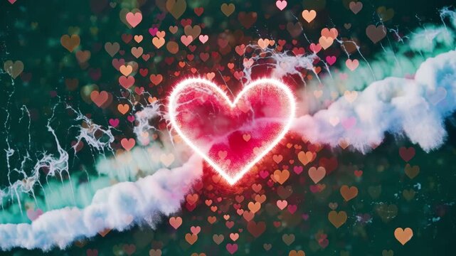 Bokeh heart background. Valentine's day concept
