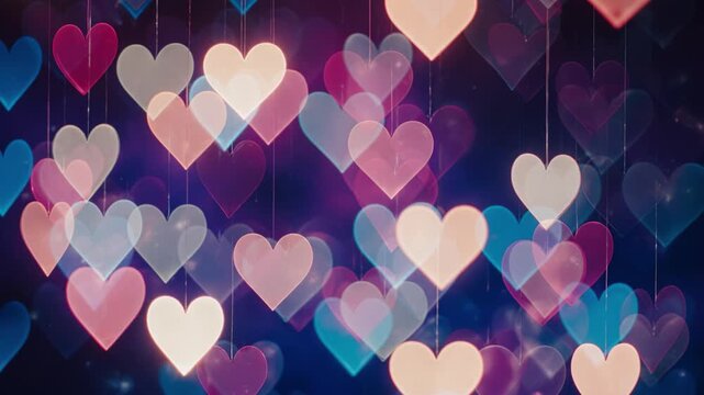 Bokeh heart background. Valentine's day concept