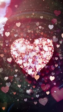Bokeh heart background. Valentine's day concept