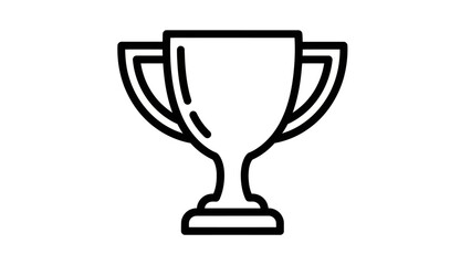 Vector icon of a trophy cup representing victory and success. Simple black line art graphic for championship awards, competitions, and first place achievement
