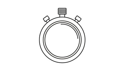 Stopwatch Icon Simple Outline for Time Measurement and Accuracy in Design Projects