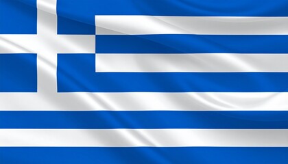 Greek flag with blue and white stripes, symbolizing freedom and faith.