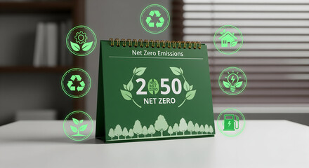 Striving for net zero emissions by 2050 green energy solutions for a sustainable future, a vibrant reminder