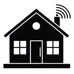 smart home scene on white background