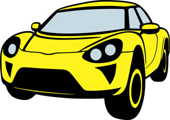 Creative design of yellow car