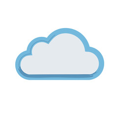 Simple Stylized Cloud Shape Illustration with Blue Outline