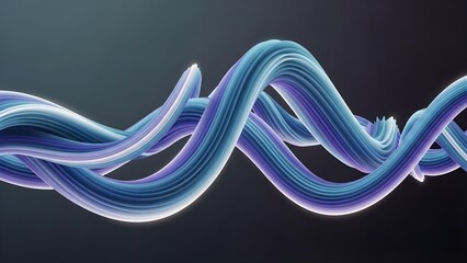 Dynamic abstract flowing blue and purple wavy lines create a futuristic and modern background, representing digital art and smooth motion in a vibrant three-dimensional render