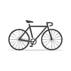 Minimalist Bike Illustration Bicycle Isolated on White Background