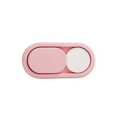 Pink webcam privacy slider in closed position, modern accessory for digital security and personal data protection, isolated on transparent background