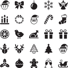 Christmas icons. Vector illustration.