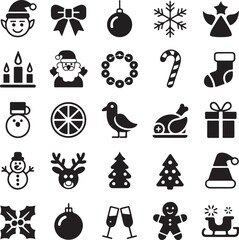 Christmas icons. Vector illustration.