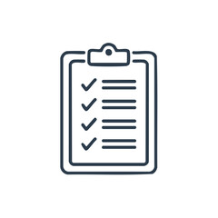 Clipboard with Checklist, Vector Illustration, Check Marks, Task List