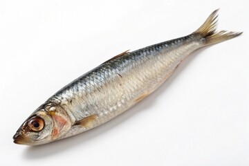 Fototapeta premium Freshly caught sardine fish isolated on white background studio shot