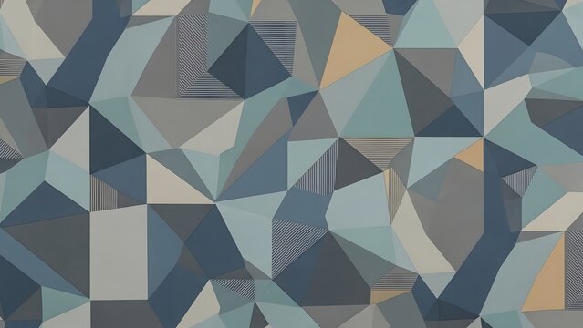 Abstract Geometric Pattern with Blue Gray Tones on White Background
