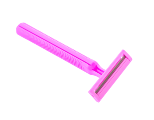 Pink razor blade shaving hair removal beauty hygiene grooming depilation on transparent background