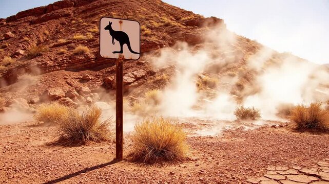 Desert hot spring with geothermal activity and bubbling mineral springs