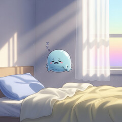 월요일 아침 출근하기 싫은 마음을 표현한 그림