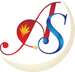 Letter a s logo monogram design with modern style gradient color for your company logo. Fashion, photography, event brands