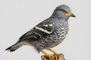 Cuckoo Bird Isolated on White Background, closeup 

